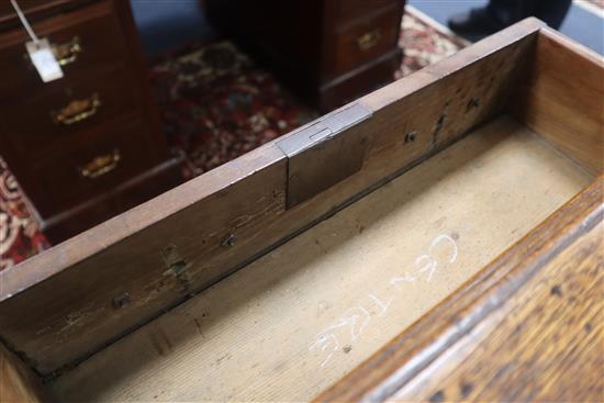 An early 19th century oak breakfront dresser base W.184cm